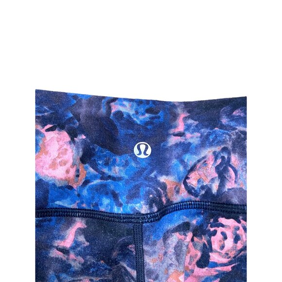 Lululemon Wunder Under Crop ll Moody Mirage Bark Berry Deep Navy Size 6 Workout - Picture 6 of 14